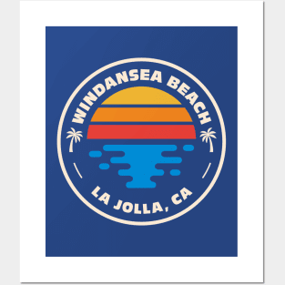 Retro Windansea Beach La Jolla California Vintage Beach Surf Emblem Posters and Art